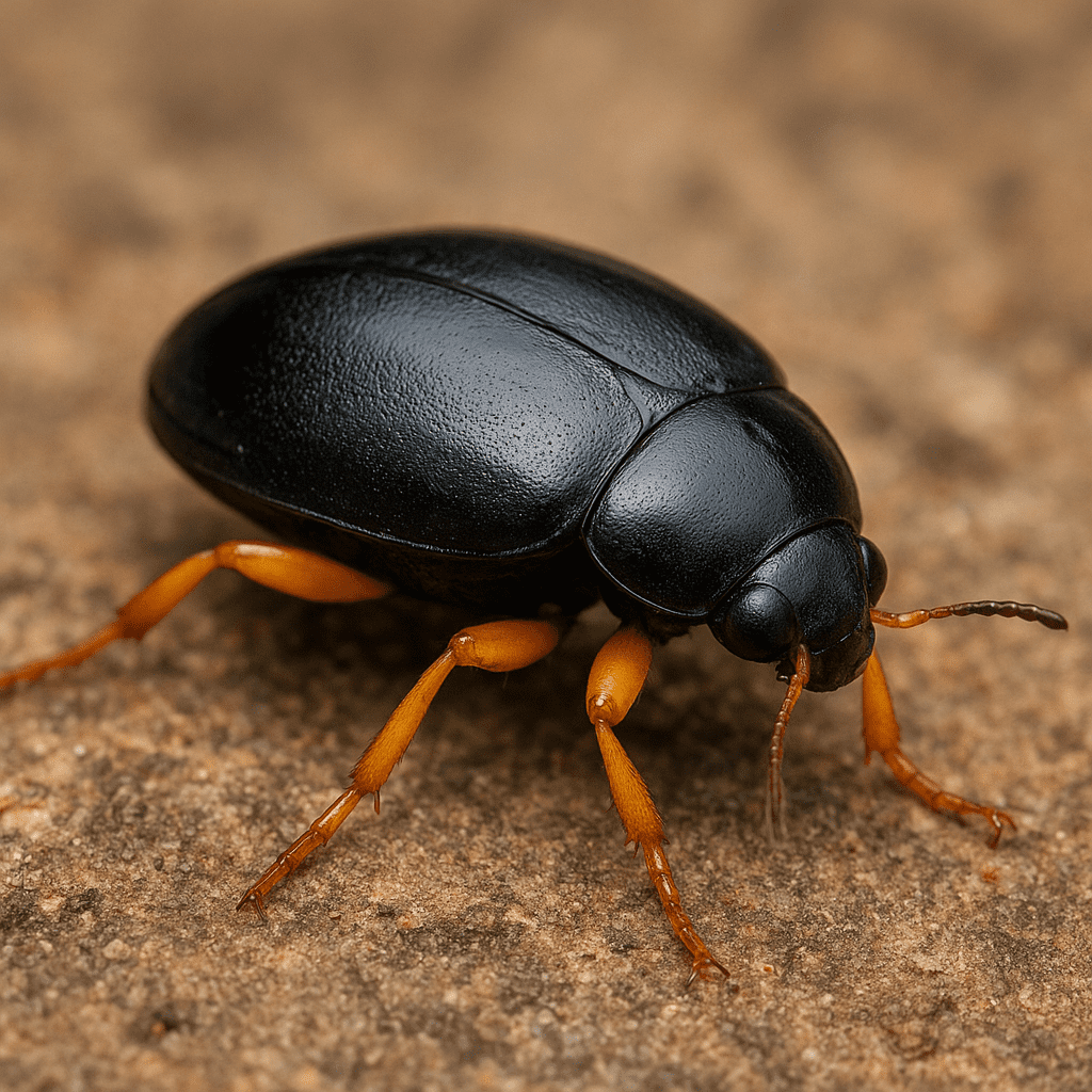 Krętak żółtonogi – Gyrinus rufipes – krętaki